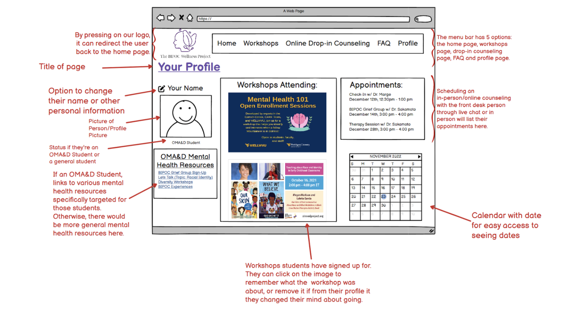UW redesign wireframe